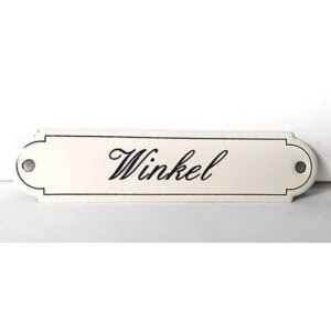 Emaille tekstbord winkel