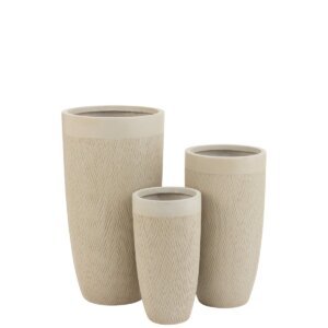 Vazen Rond Hoog Beige - set van 3