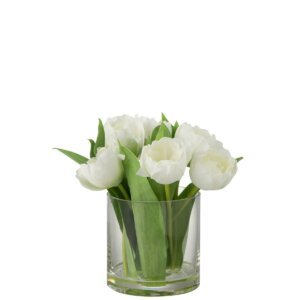 Tulpen In Vaas Wit